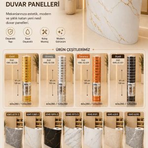 Yapışkanlı mermer panel renk ve mermer desen seçenekleri
