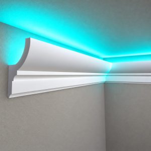 ACL-005 beyaz boyanabilir LED kanallı kartonpiyer tavan uygulaması