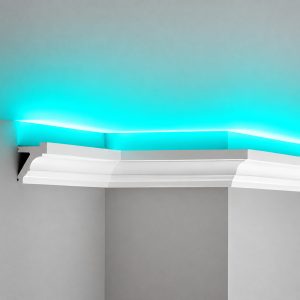 ACL-011 LED kanallı boyanabilir beyaz kartonpiyer tavan köşe uygulaması